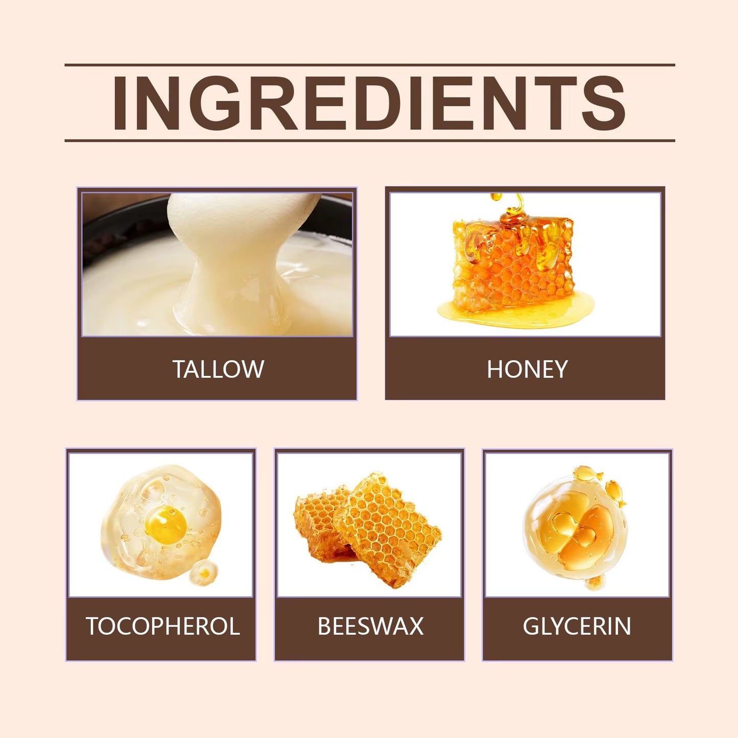 Beef Tallow Beeswax and Honey,Moisturizing and Caring Cream for the Face and Body